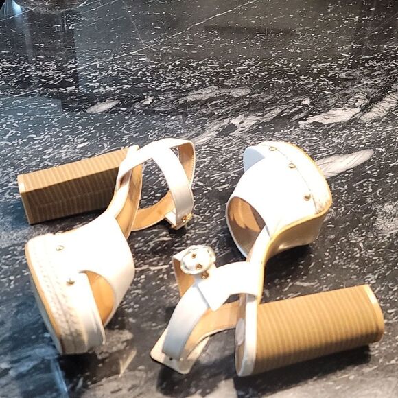 BRAND NEW MUDD CHUNKY PLATFORM ROUND-TOE HEEL STUDDED SANDALS - Picture 6 of 14